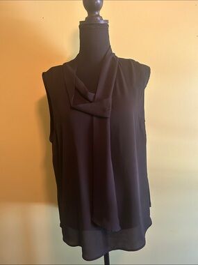 DKNY Black Sleeveless Tie-Front Camisole